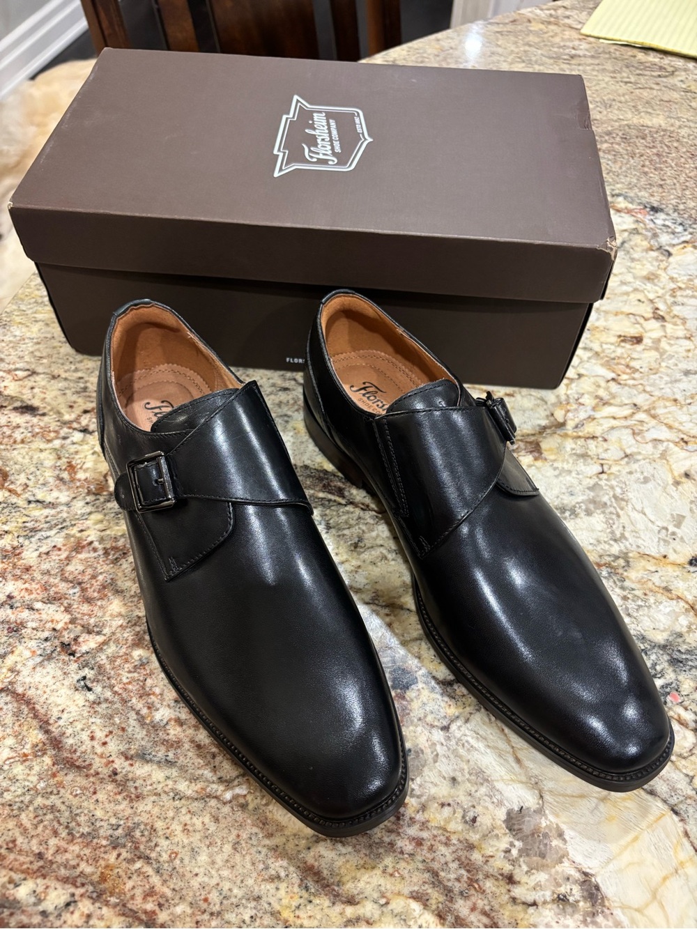 Florsheim Black Leather Monk Strap Dress Shoes - Men NIB Sz 10